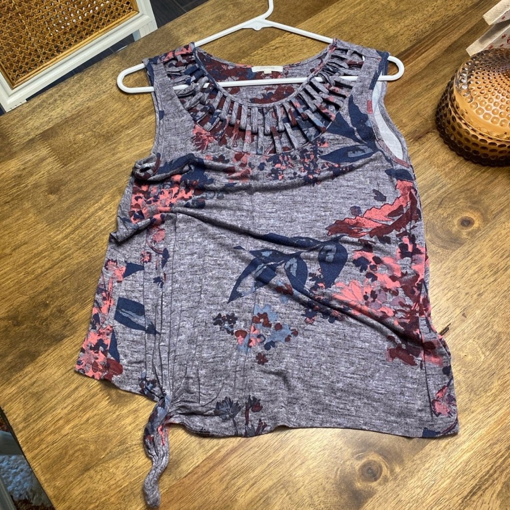 Maurices Floral Tank Top - Gray and Red